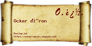 Ocker Áron névjegykártya